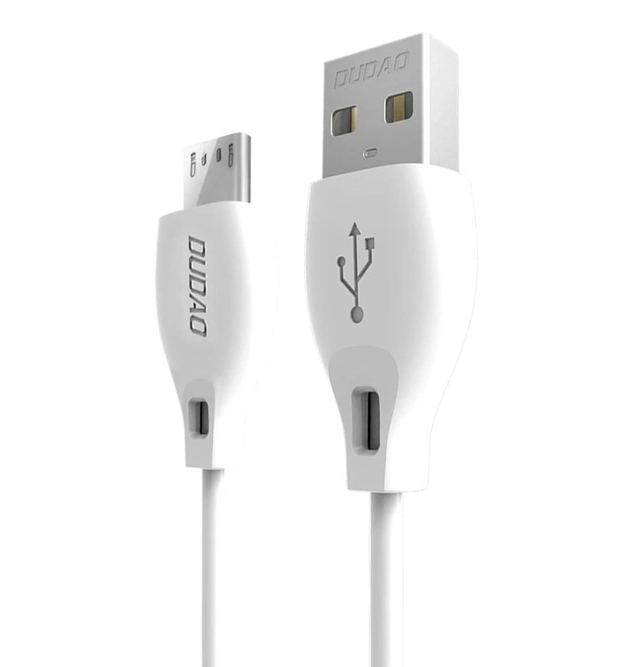 Dudao L4M USB-A – MicroUSB 2,4 A-kabel, 1 m – vit