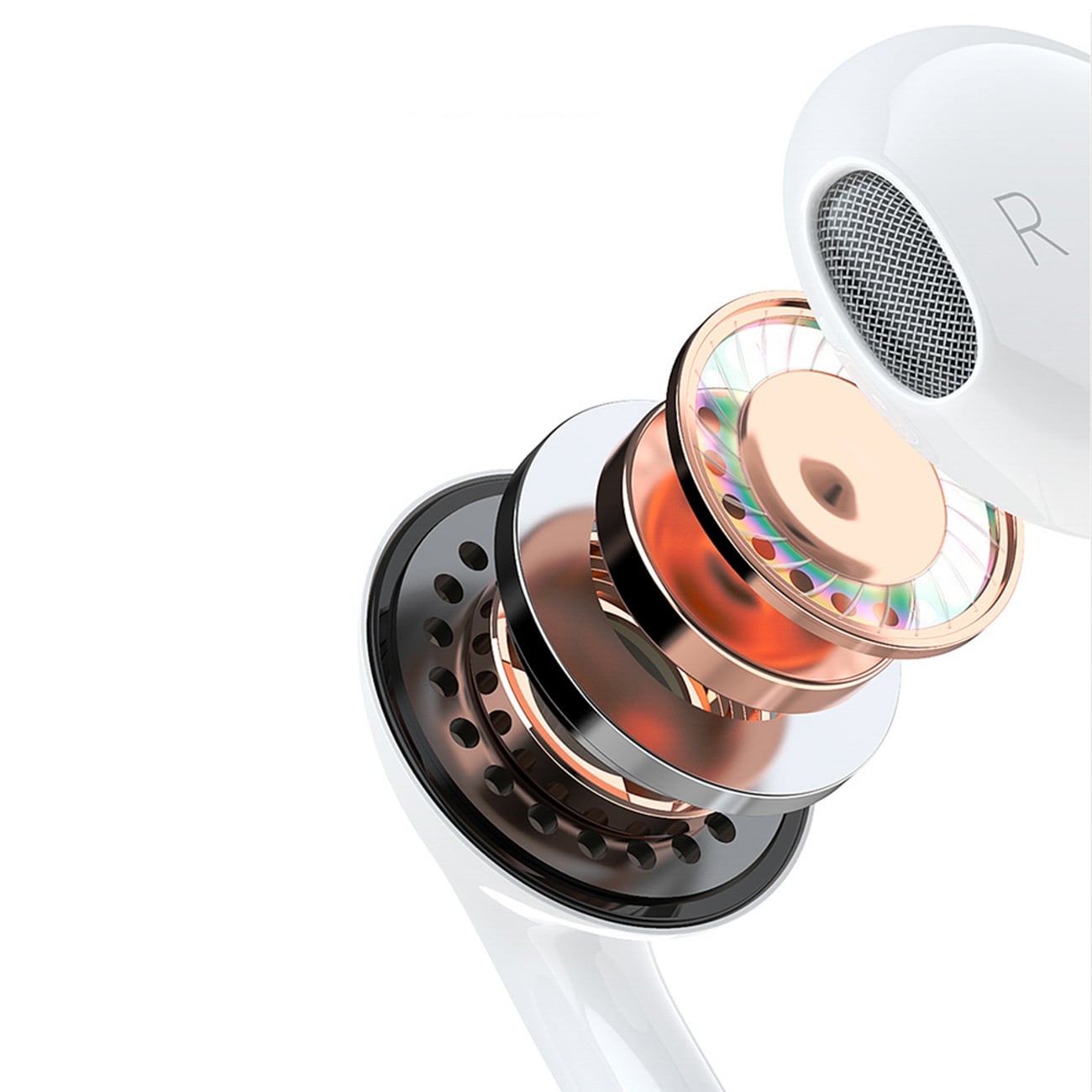 Dudao X14PROL-W1 Lightning-hörlurar - vita / In-ear-hörlurar / Kabelhörlurar