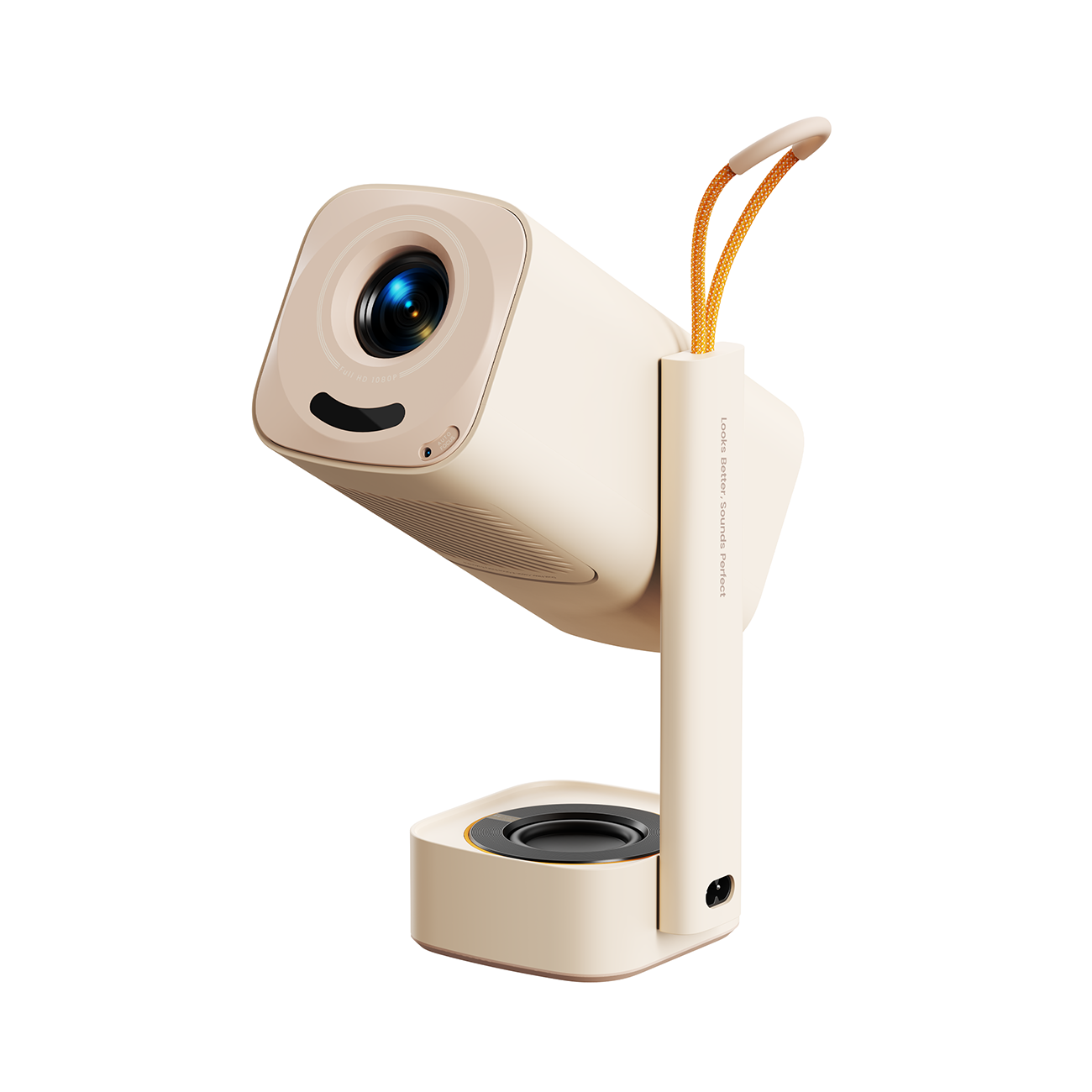 Yaber T1 Pro – bärbar, ultrakompakt, hopfällbar LCD-projektor med Full HD 1080p – beige