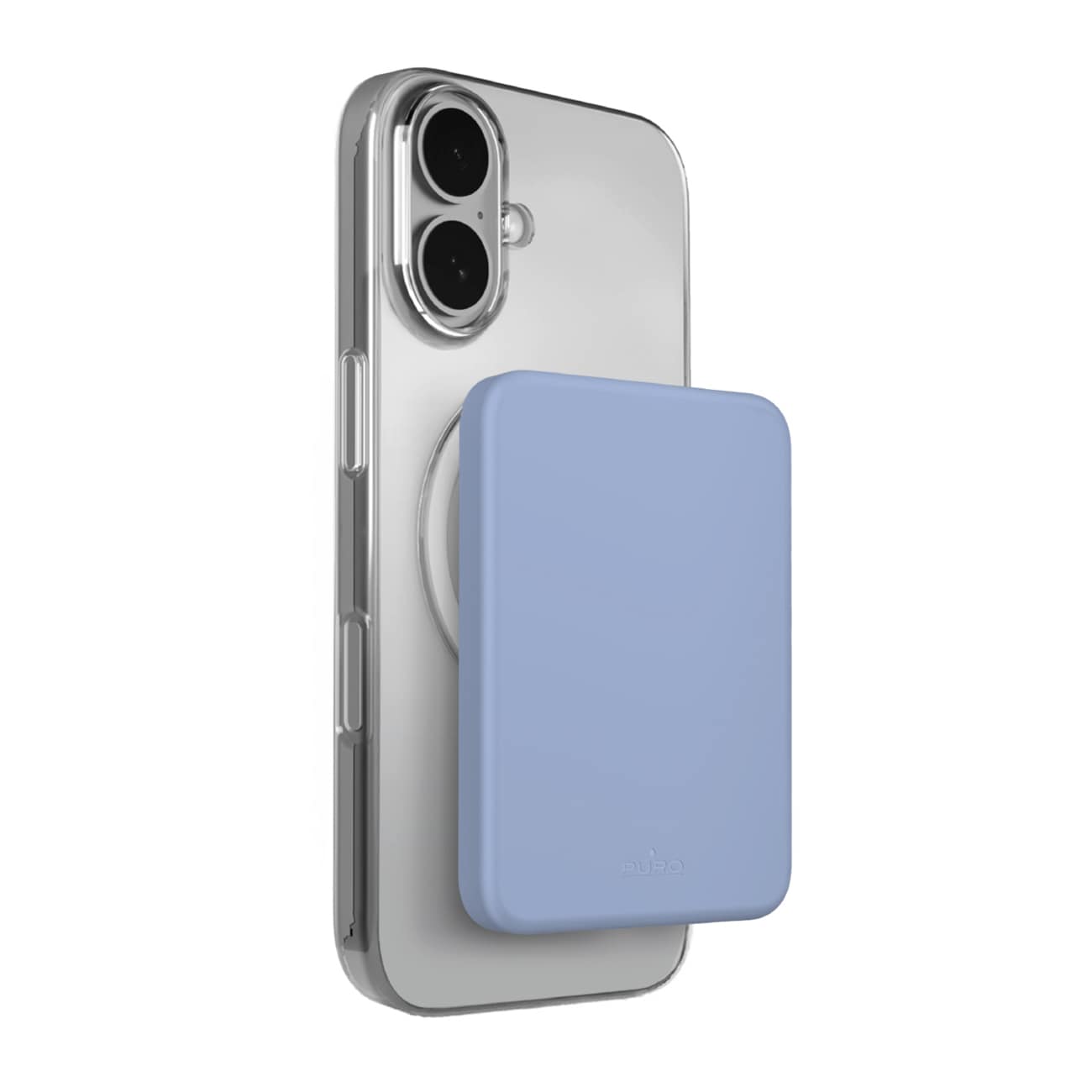 Puro 4200 mAh ultratunn MagSafe-kompatibel USB-C-powerbank – blå
