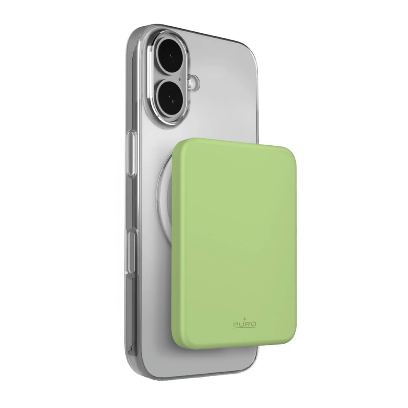 Puro 4200 mAh ultratunn MagSafe-kompatibel USB-C-powerbank – grön