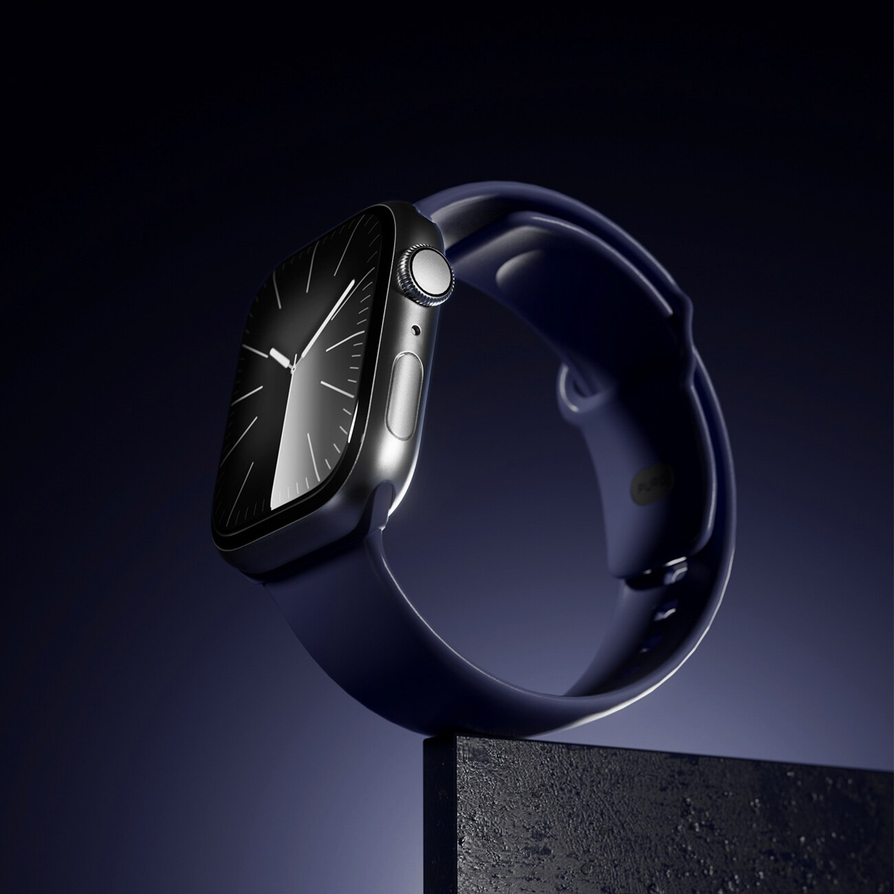 Puro Icon-armband till Apple Watch 44/45/46/49 mm – marinblått