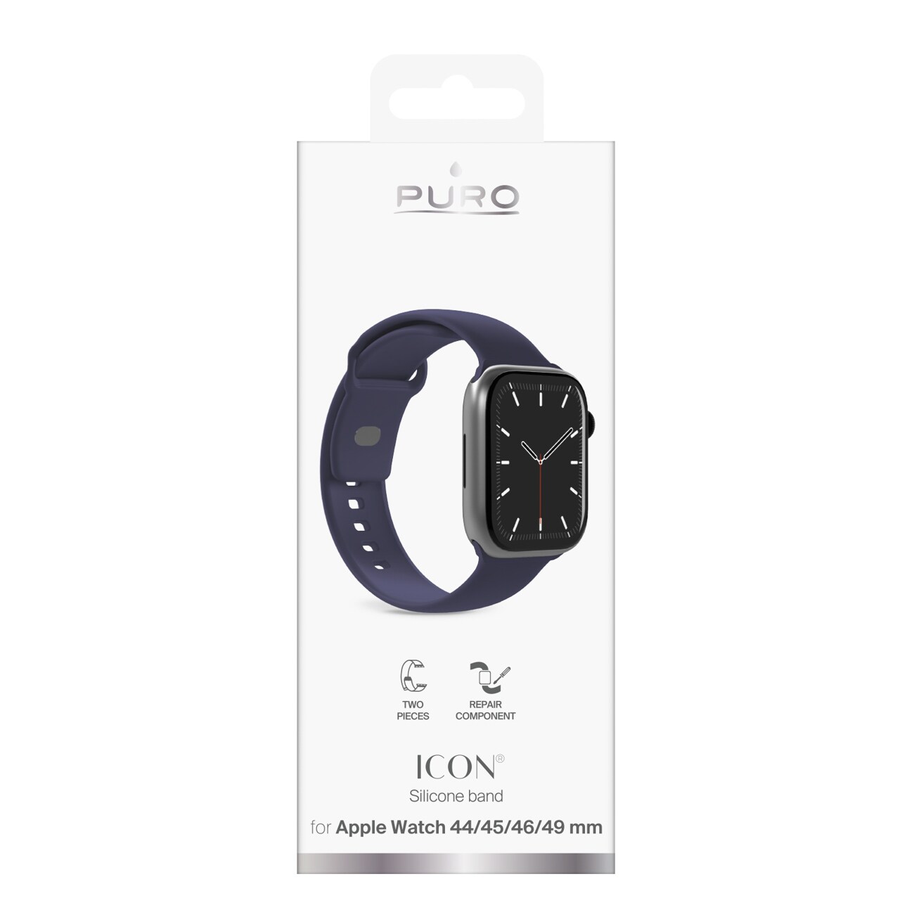 Puro Icon-armband till Apple Watch 44/45/46/49 mm – marinblått
