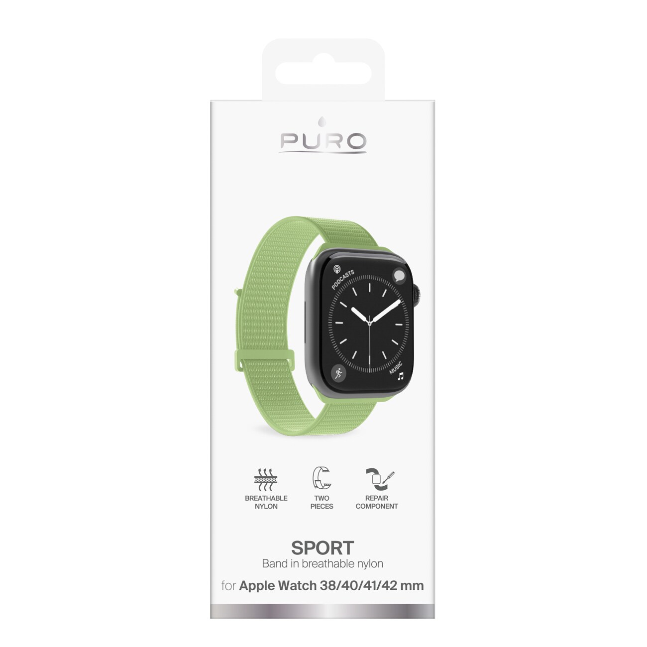 Puro Sport-armband till Apple Watch 38–40–41–42 mm – Grönt