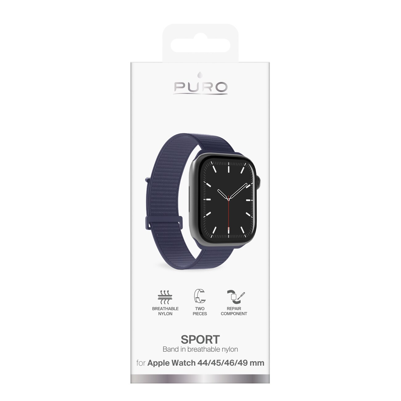 Puro Sport-armband till Apple Watch 44/45/46/49 mm – marinblått
