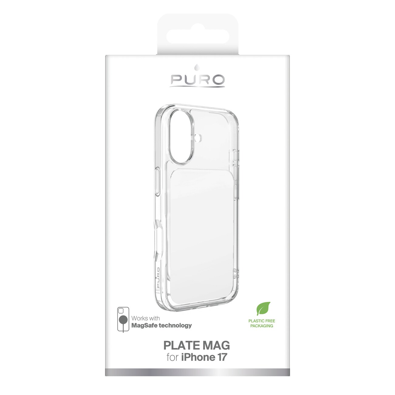 Puro Plate Mag-etui til iPhone 17, kompatibelt med MagSafe – hvidt