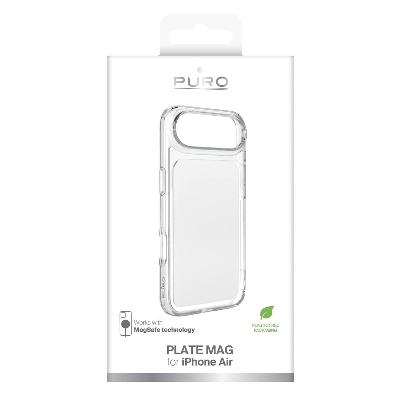 Puro Plate Mag-etui til iPhone 17 Air, kompatibelt med MagSafe – hvid