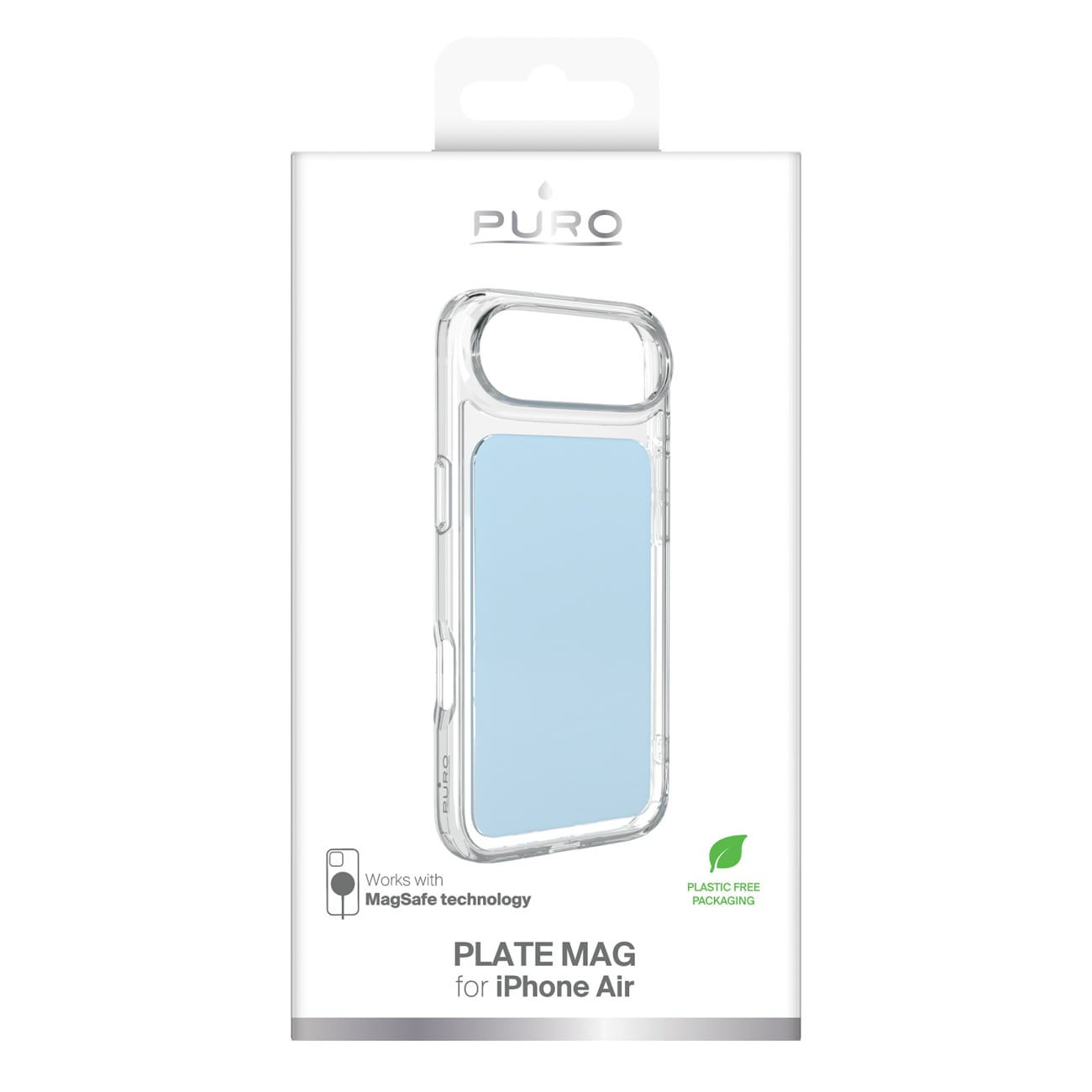 Puro Plate Mag-etui til iPhone 17 Air, kompatibelt med MagSafe – lyseblåt