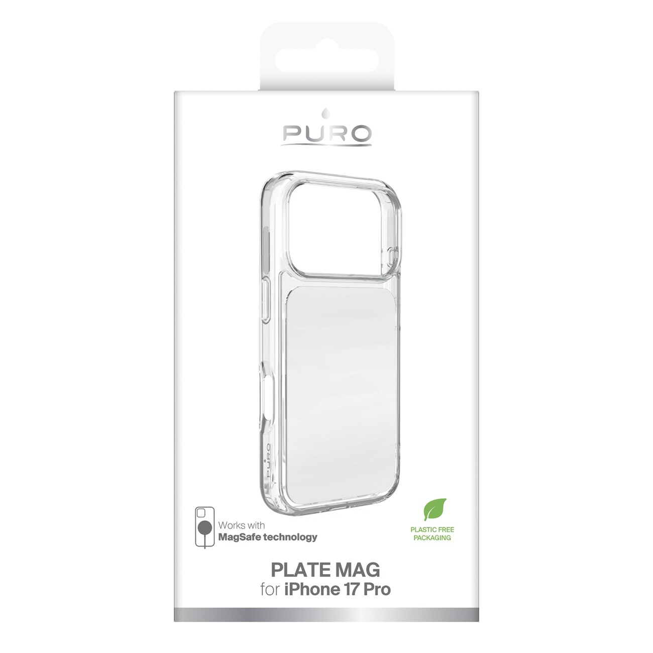 Puro Plate Mag-etui til iPhone 17 Pro, kompatibelt med MagSafe – hvidt