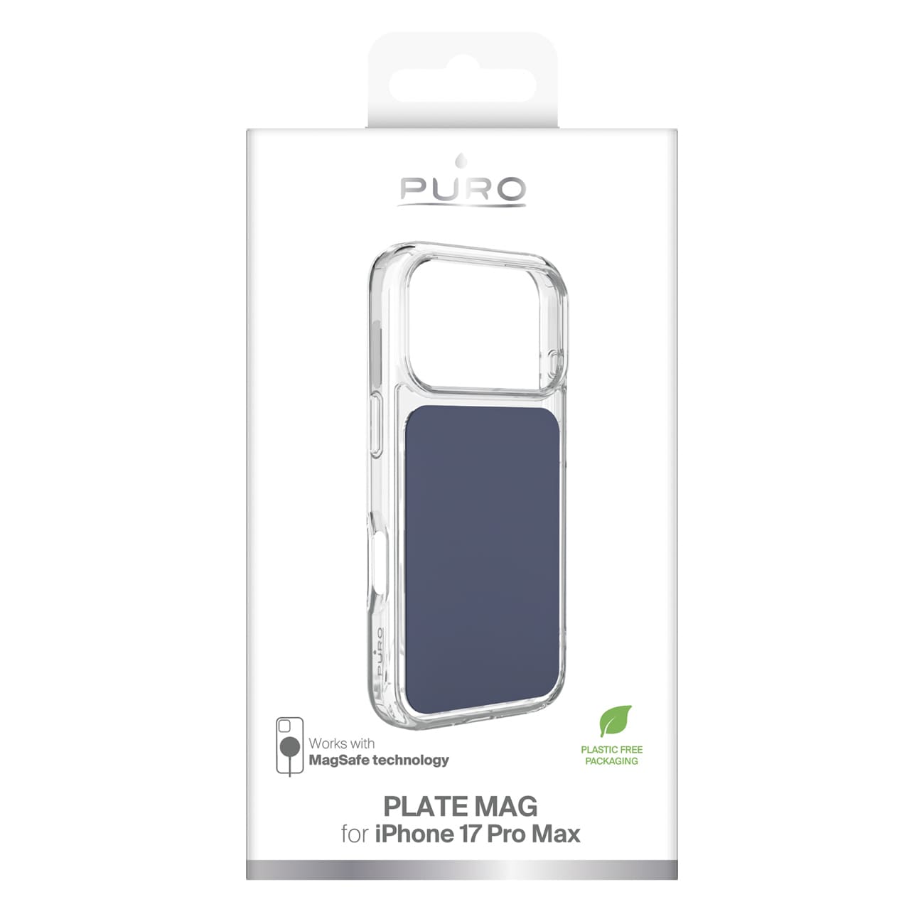 Puro Plate Mag-etui til iPhone 17 Pro Max – kompatibelt med MagSafe – Blå