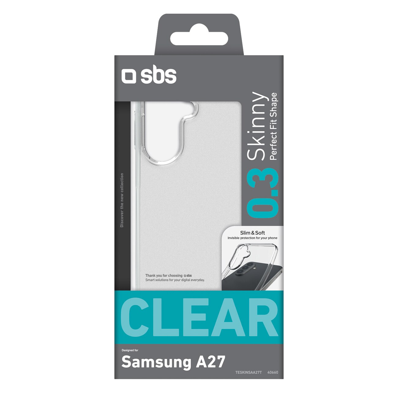 SBS Skinny-cover til Samsung Galaxy A27 – gennemsigtigt