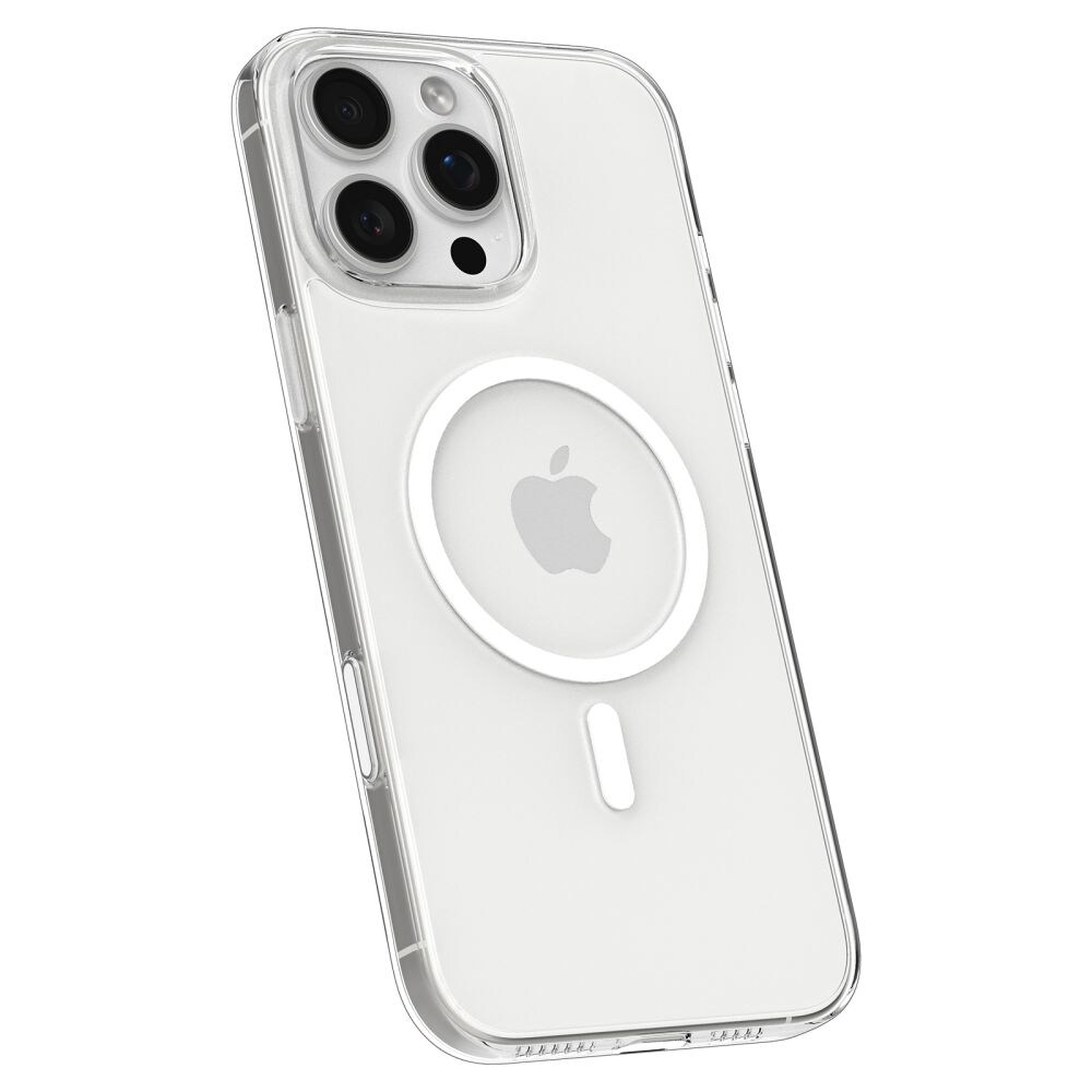 Spigen Thin Fit MagSafe-etui til iPhone 16 Pro Max – gennemsigtigt og hvidt