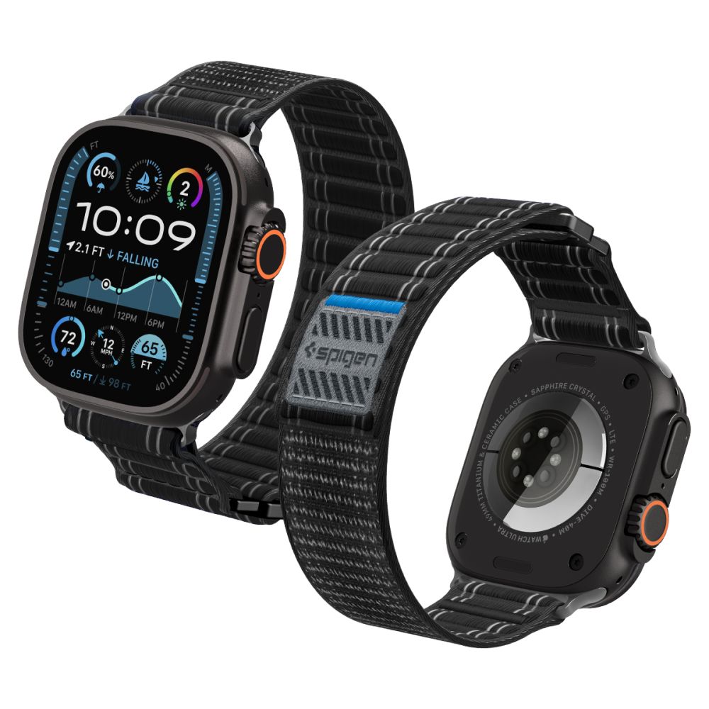 Spigen WBF0-armband till Apple Watch 44 / 45 / 46 / 49 mm – Svart