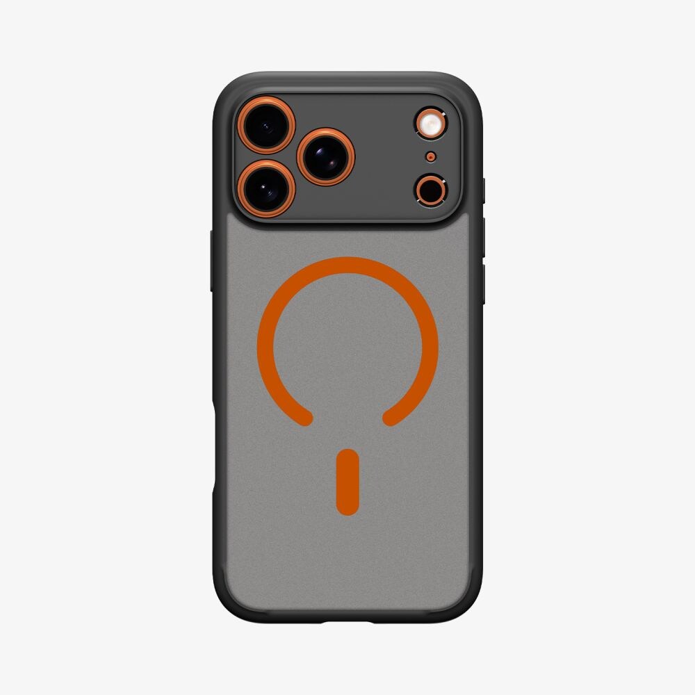 Spigen Ultra Hybrid MagSafe-etui til iPhone 17 Pro Max – sort og orange