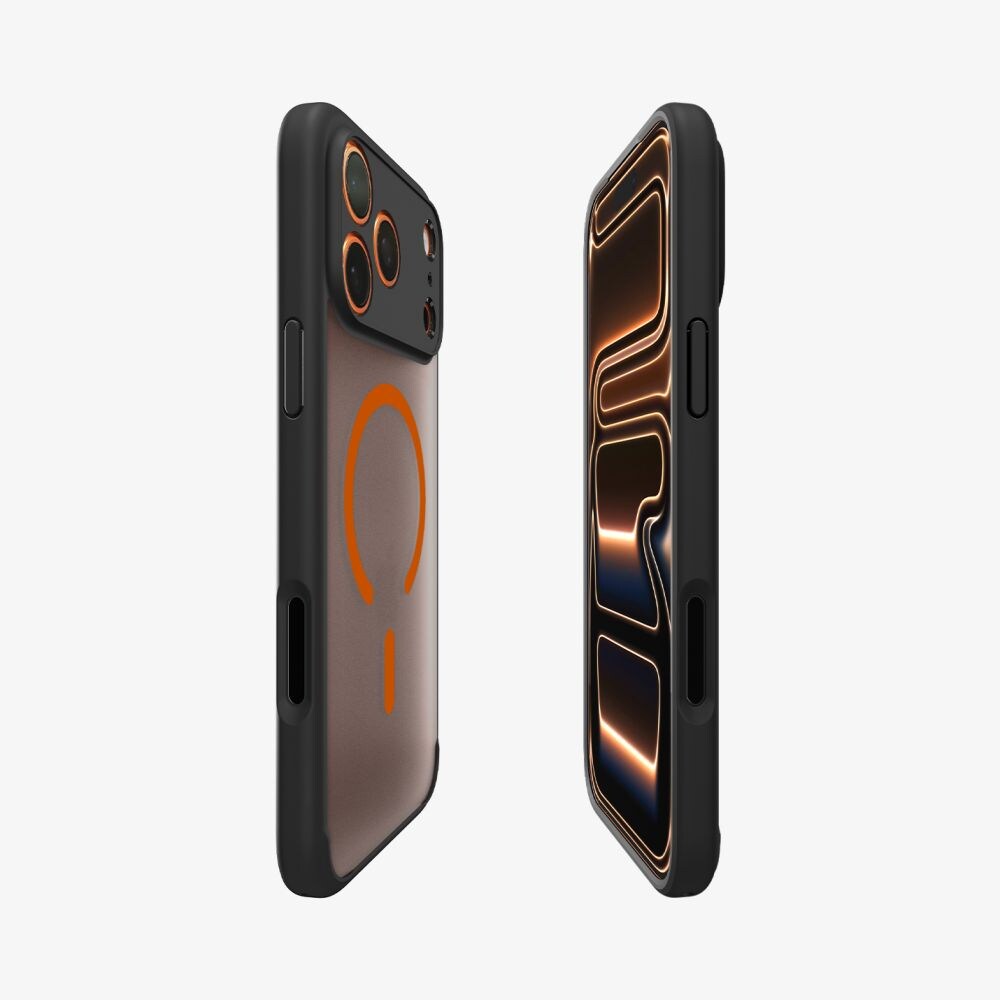 Spigen Ultra Hybrid MagSafe-etui til iPhone 17 Pro Max – sort og orange