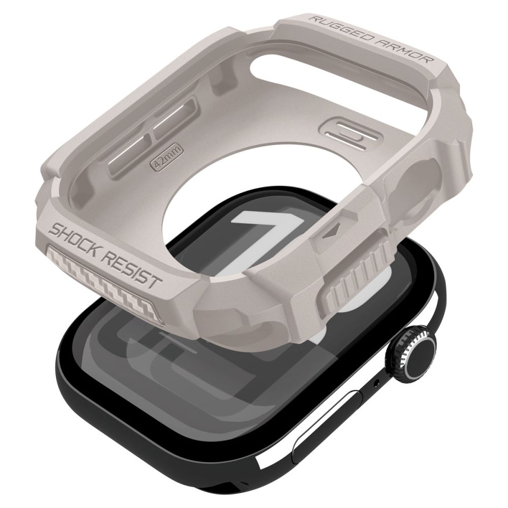 Spigen Rugged Armor-etui til Apple Watch 42 mm – beige
