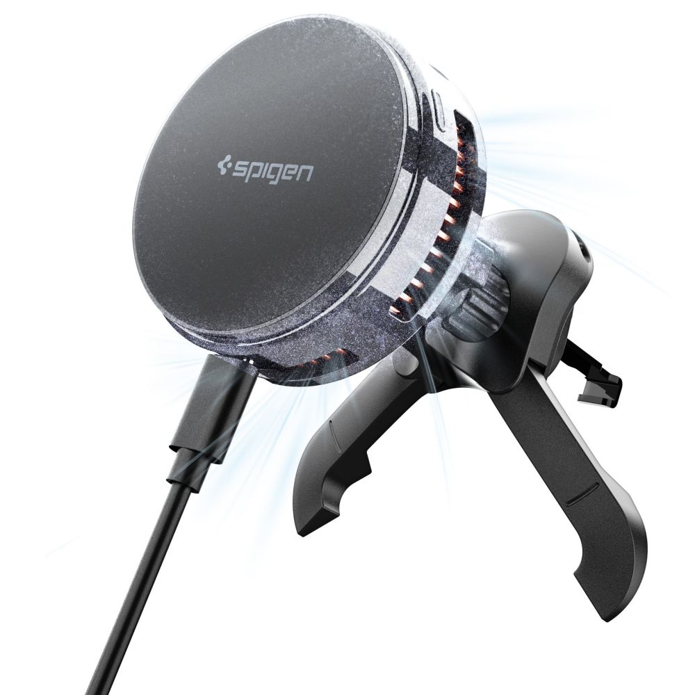 Spigen Essential EV25MFAQ magnetisk MagSafe-hållare för bilens ventilationsmunstycke – svart