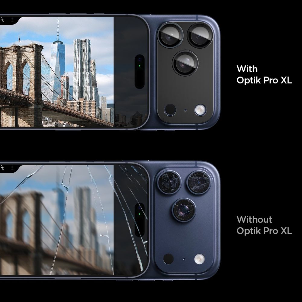 Spigen Optik Pro XL kameraglas för iPhone 17 Pro – Svart