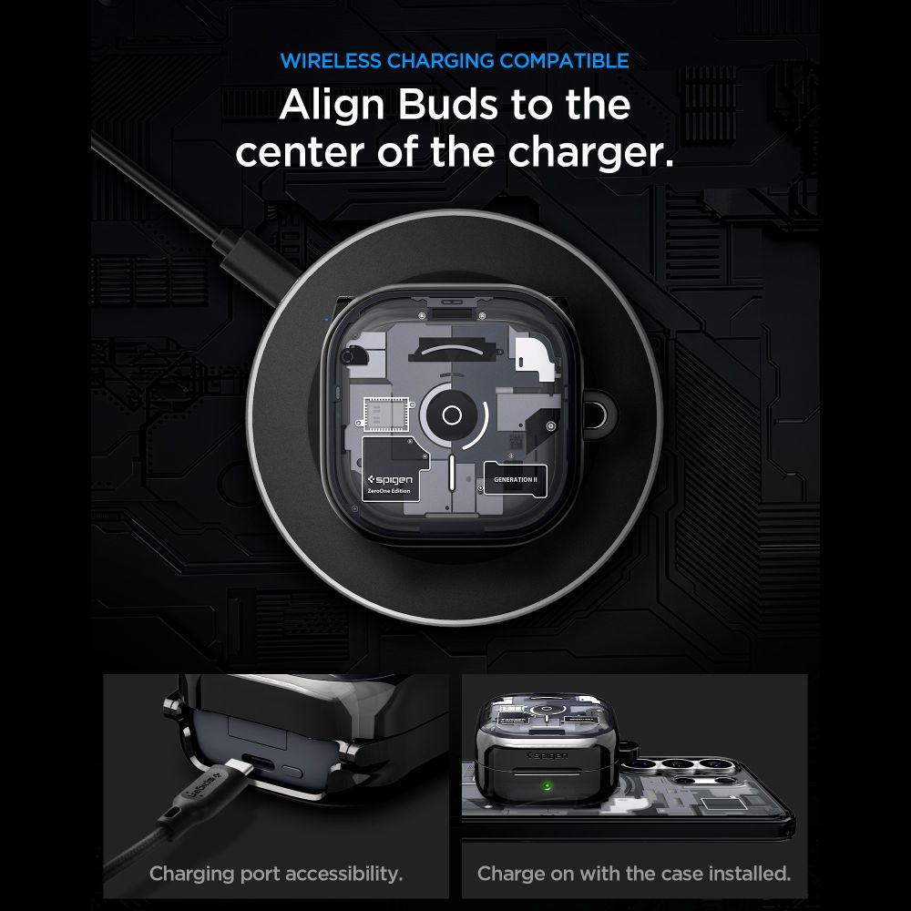 Spigen Ultra Hybrid Zero One-etui til Samsung Galaxy Buds 4 / 4 Pro – Sort