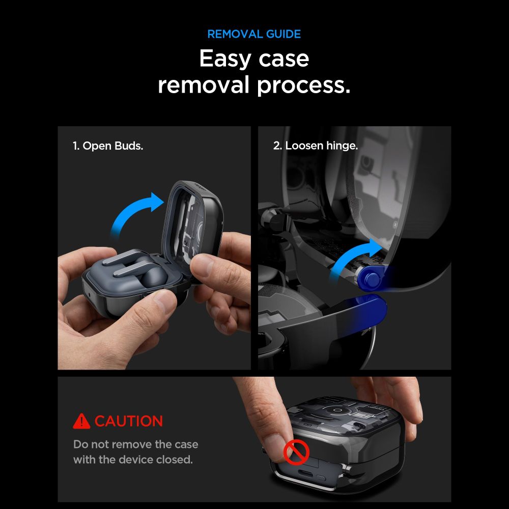 Spigen Ultra Hybrid Zero One-etui til Samsung Galaxy Buds 4 / 4 Pro – Sort
