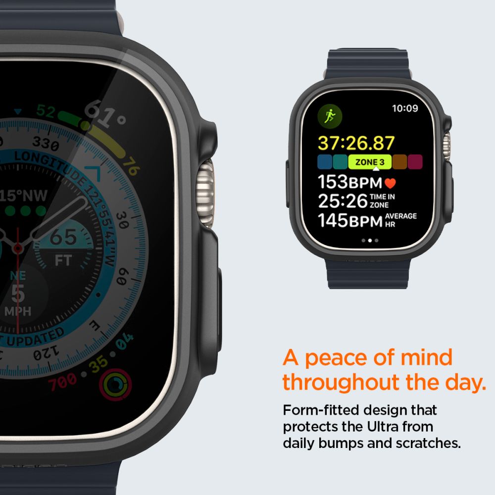 Spigen Thin Fit-fodral för Apple Watch Ultra (49 mm) – Svart