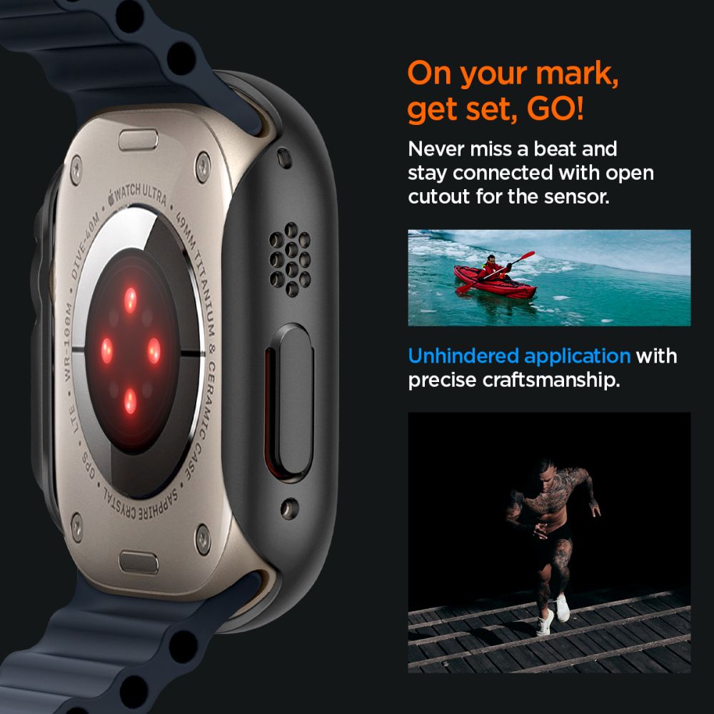 Spigen Thin Fit-fodral för Apple Watch Ultra (49 mm) – Svart