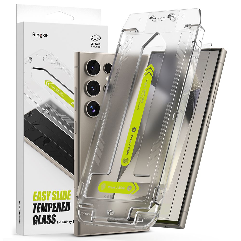 Ringke Easy Slide, 2-pack härdat glas till Samsung Galaxy S24 Ultra