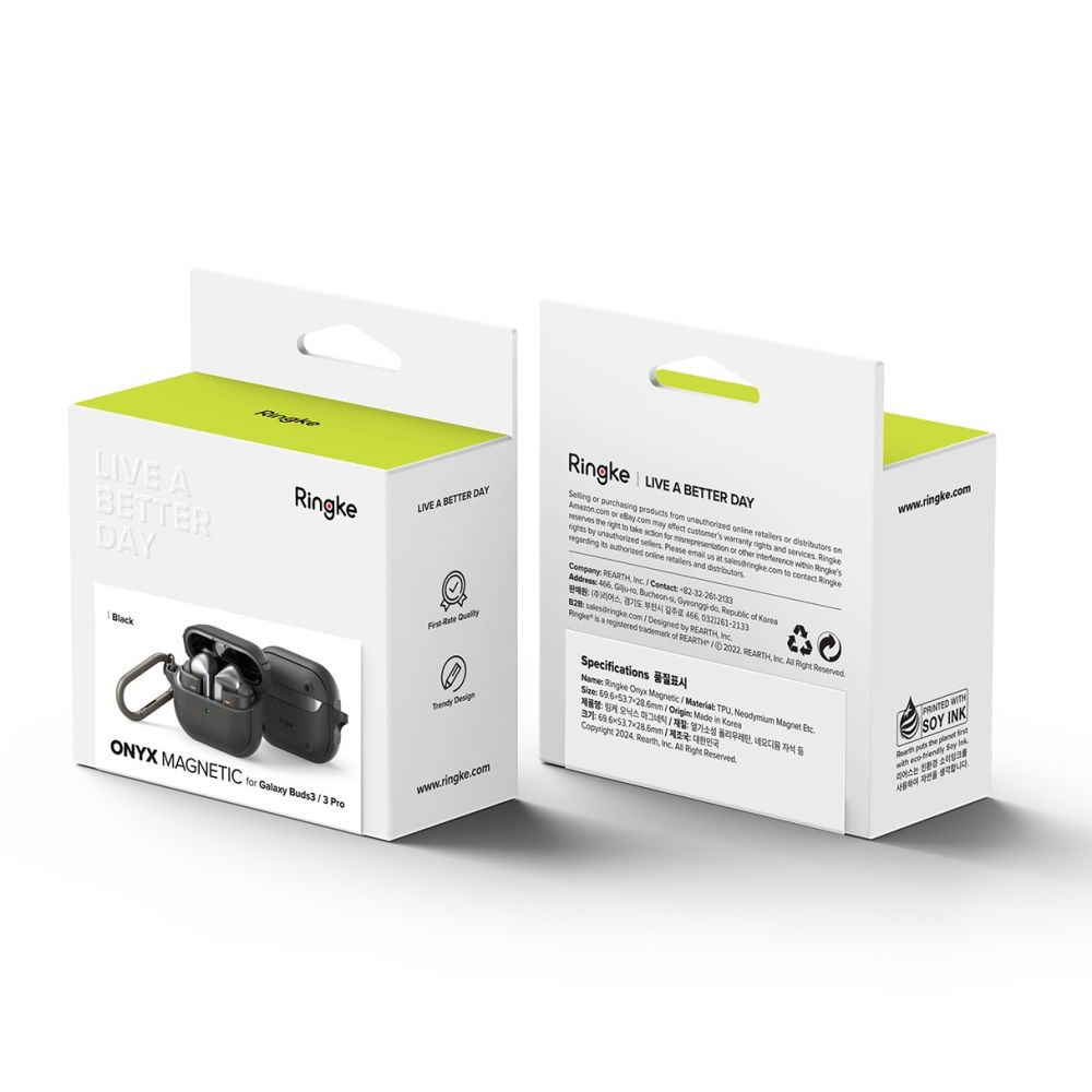 Ringke Onyx MagSafe-etui til Samsung Galaxy Buds 3 / 3 Pro – Sort