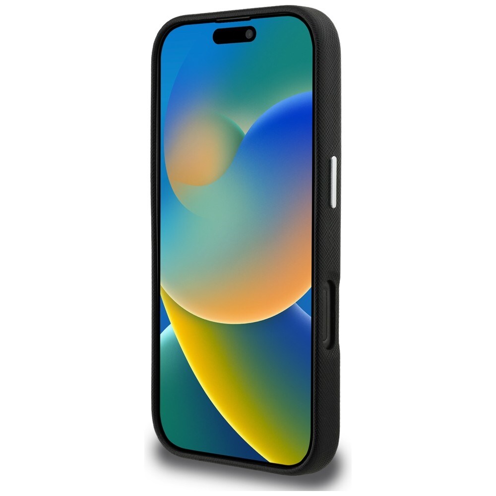 Karl Lagerfeld FW Grained Karl & Choupette-nåleetui til iPhone 16 Pro – Sort