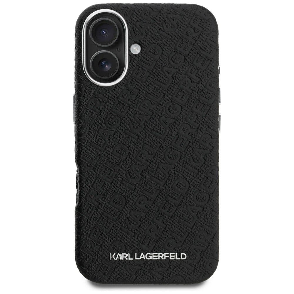 Karl Lagerfeld FW Stamped Karl MagSafe-skal till iPhone 16 – Svart