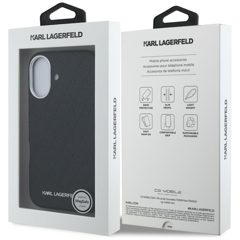 Karl Lagerfeld FW Stamped Karl MagSafe-skal till iPhone 16 – Svart