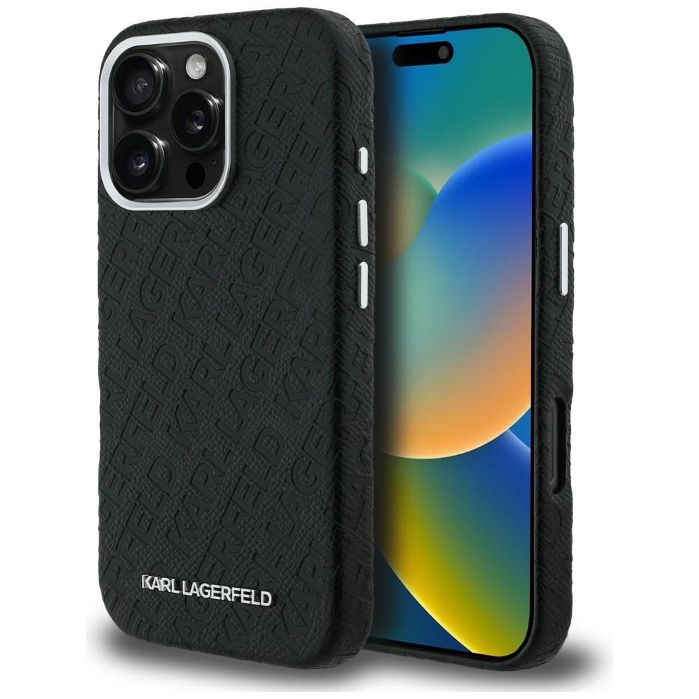 Karl Lagerfeld FW – Karl MagSafe-fodral med tryck för iPhone 16 Pro – Svart