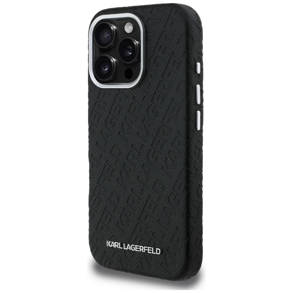 Karl Lagerfeld FW – Karl MagSafe-fodral med tryck för iPhone 16 Pro – Svart