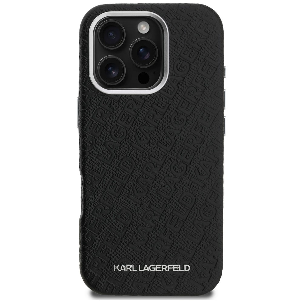 Karl Lagerfeld FW – Karl MagSafe-fodral med tryck för iPhone 16 Pro – Svart