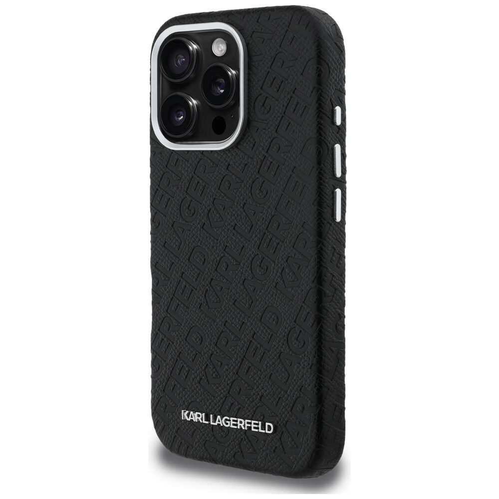 Karl Lagerfeld FW Karl MagSafe-etui med logo til iPhone 16 Pro Max – Sort