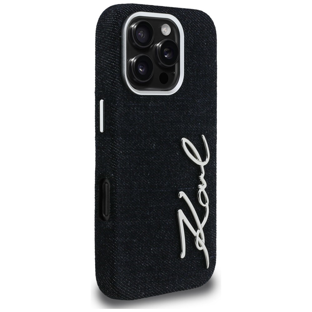 Karl Lagerfeld FW Jeans iPhone 16 Pro-etui med signaturlogo – sort
