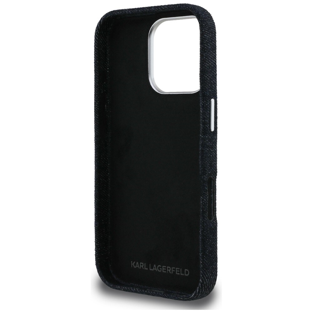 Karl Lagerfeld FW Jeans iPhone 16 Pro-etui med signaturlogo – sort