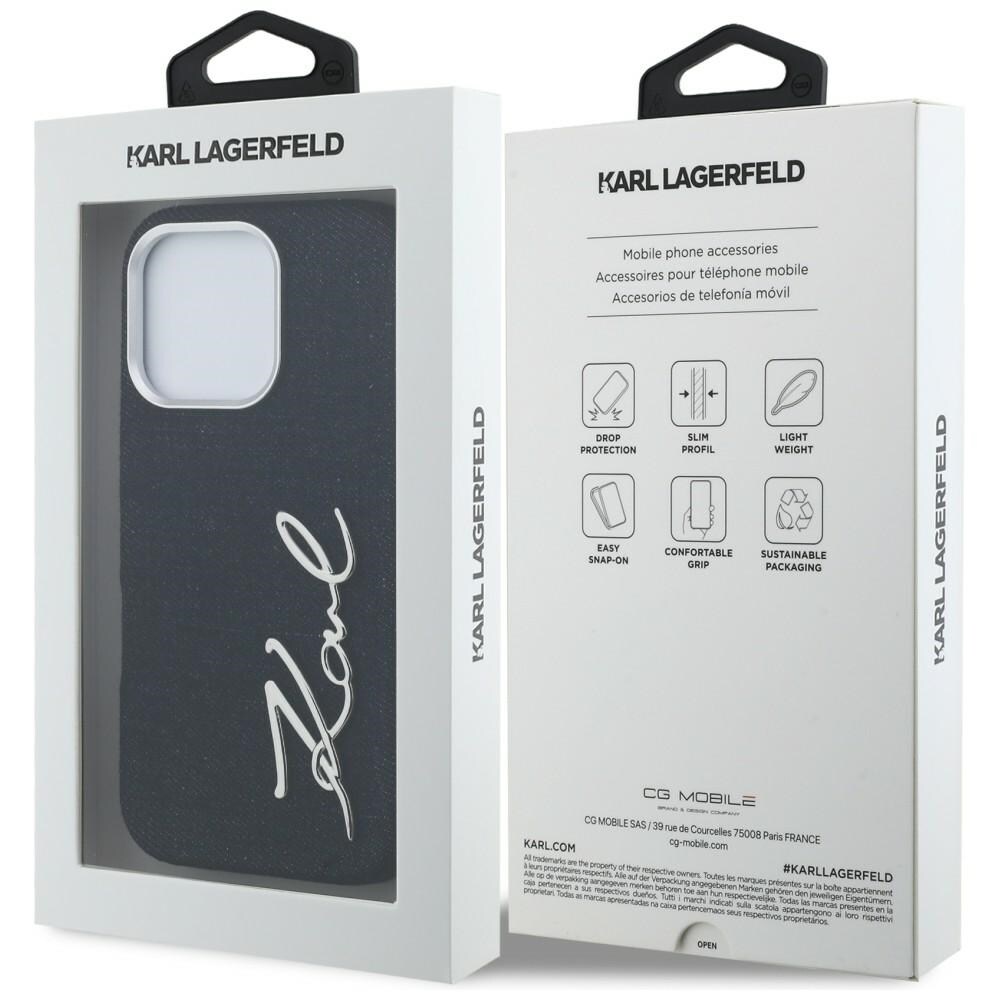 Karl Lagerfeld FW Jeans iPhone 16 Pro-etui med signaturlogo – sort