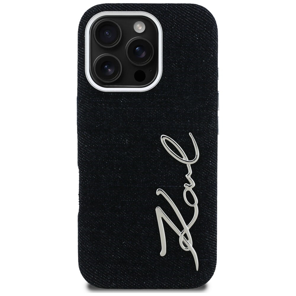 Karl Lagerfeld FW Jeans iPhone 16 Pro Max-etui med signaturlogo – sort