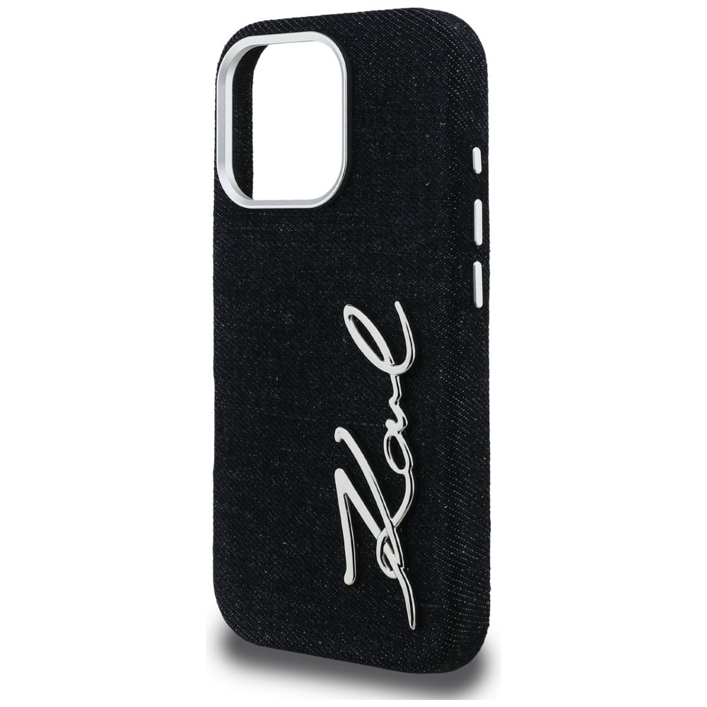 Karl Lagerfeld FW Jeans iPhone 16 Pro Max-etui med signaturlogo – sort