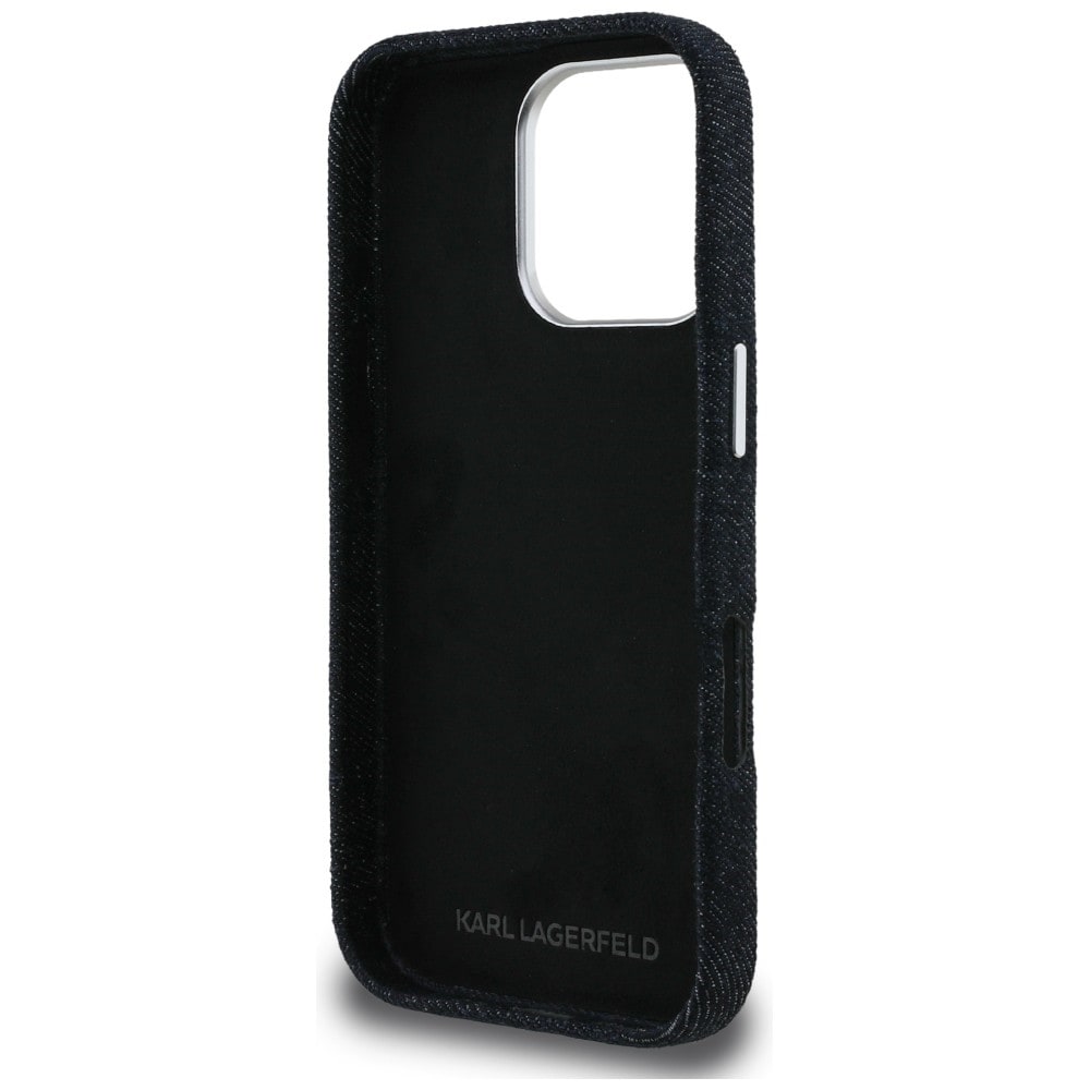 Karl Lagerfeld FW Jeans iPhone 16 Pro Max-etui med signaturlogo – sort