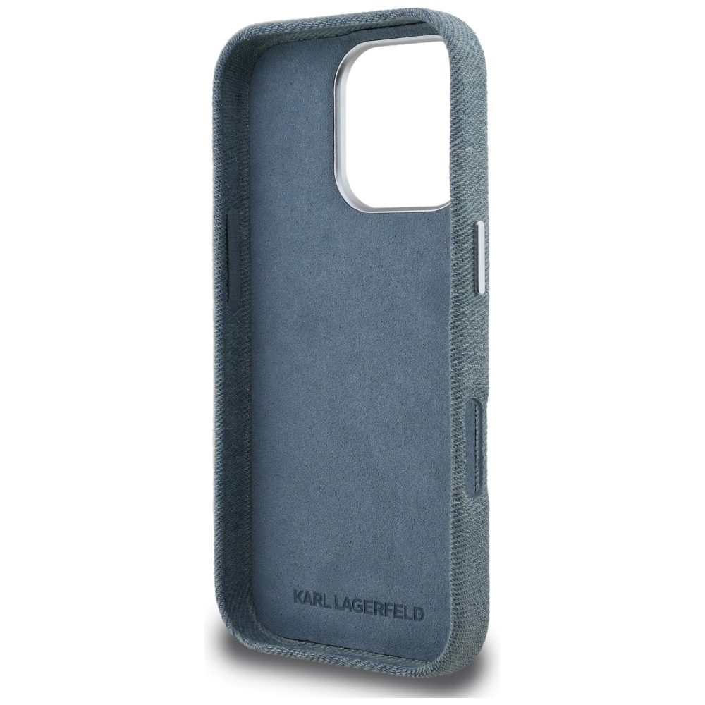 Karl Lagerfeld FW Jeans iPhone 16 Pro-etui med signaturlogo – Blå