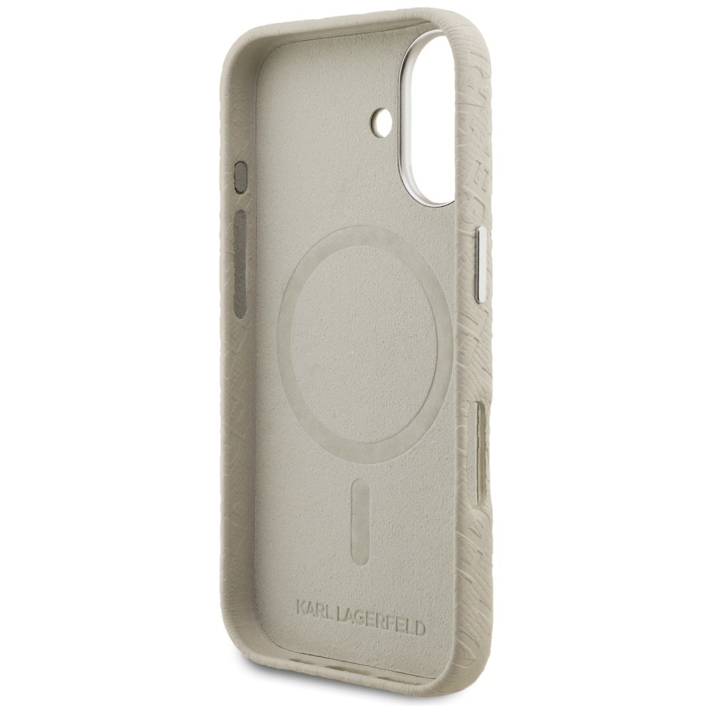 Karl Lagerfeld FW Stamped Karl MagSafe iPhone 16-etui – beige