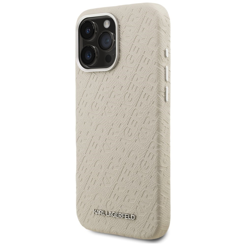 Karl Lagerfeld FW – Karl MagSafe-fodral med tryck för iPhone 16 Pro – beige