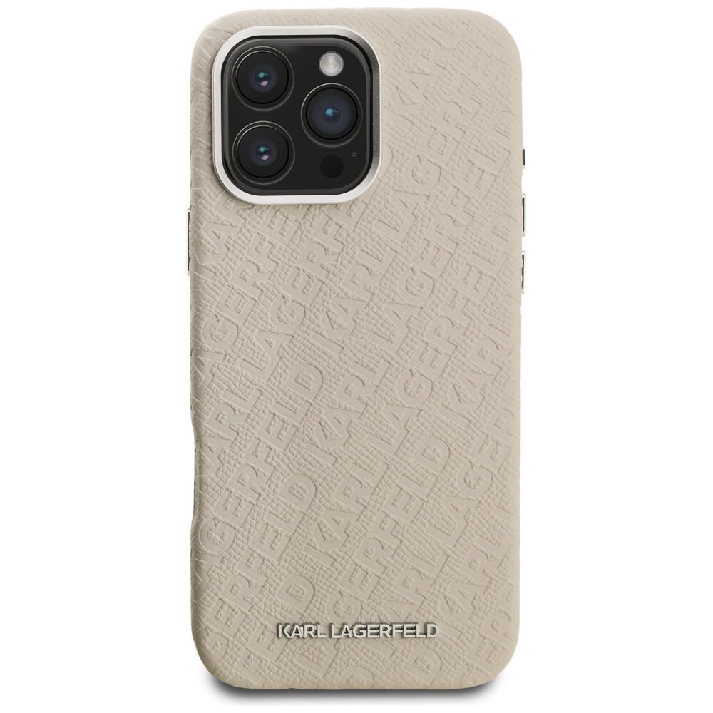 Karl Lagerfeld FW – Karl MagSafe-fodral med tryck för iPhone 16 Pro – beige