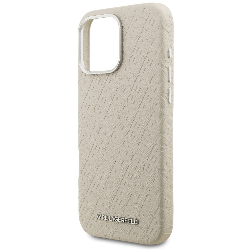 Karl Lagerfeld FW – Karl MagSafe-fodral med tryck för iPhone 16 Pro – beige