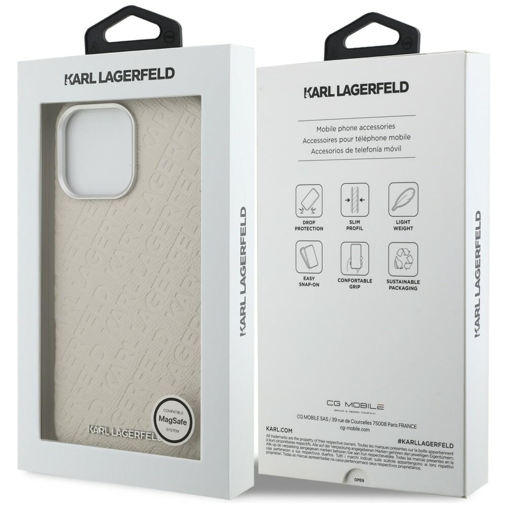 Karl Lagerfeld FW Karl MagSafe-etui med logo til iPhone 16 Pro Max – beige