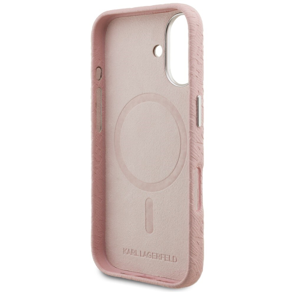 Karl Lagerfeld FW Stamped Karl MagSafe-skal till iPhone 16 – Rosa