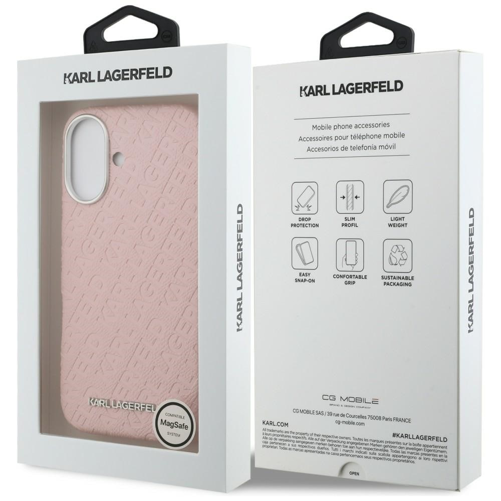 Karl Lagerfeld FW Stamped Karl MagSafe-skal till iPhone 16 – Rosa