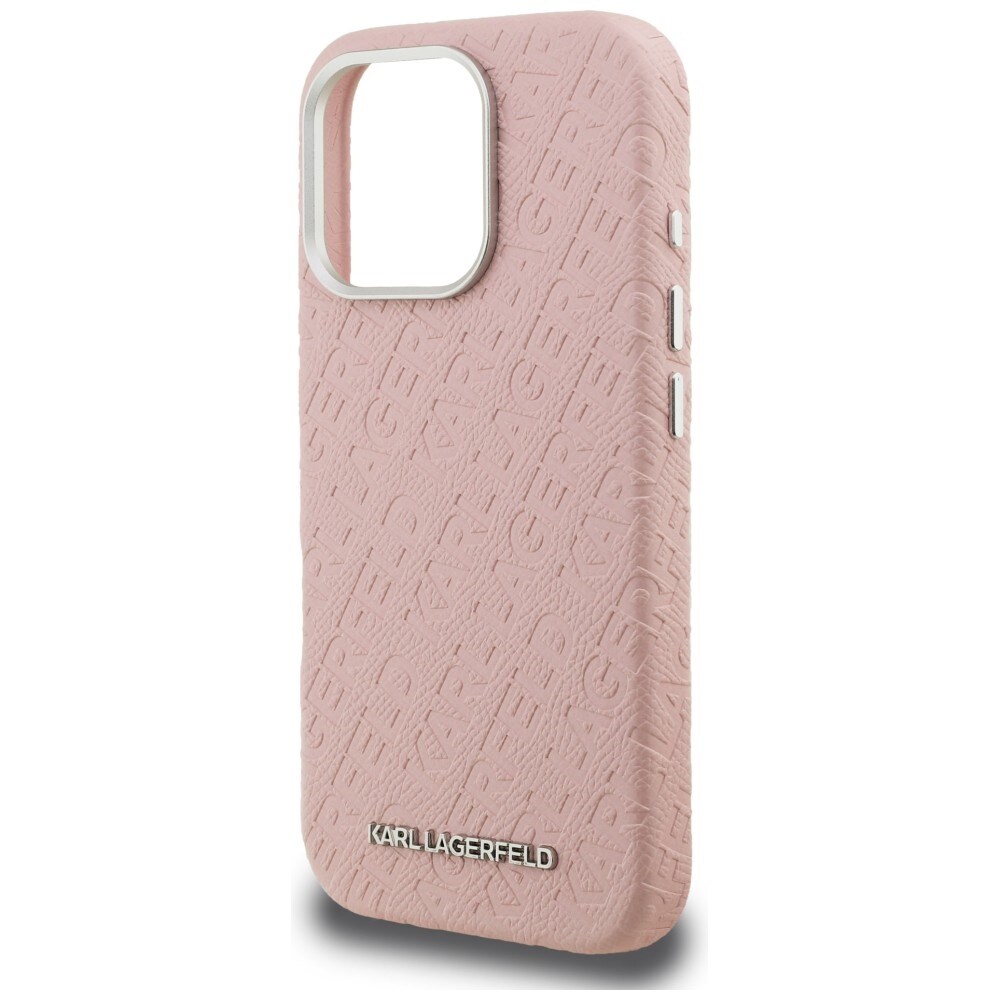 Karl Lagerfeld FW – Karl MagSafe-fodral med tryck för iPhone 16 Pro – Rosa